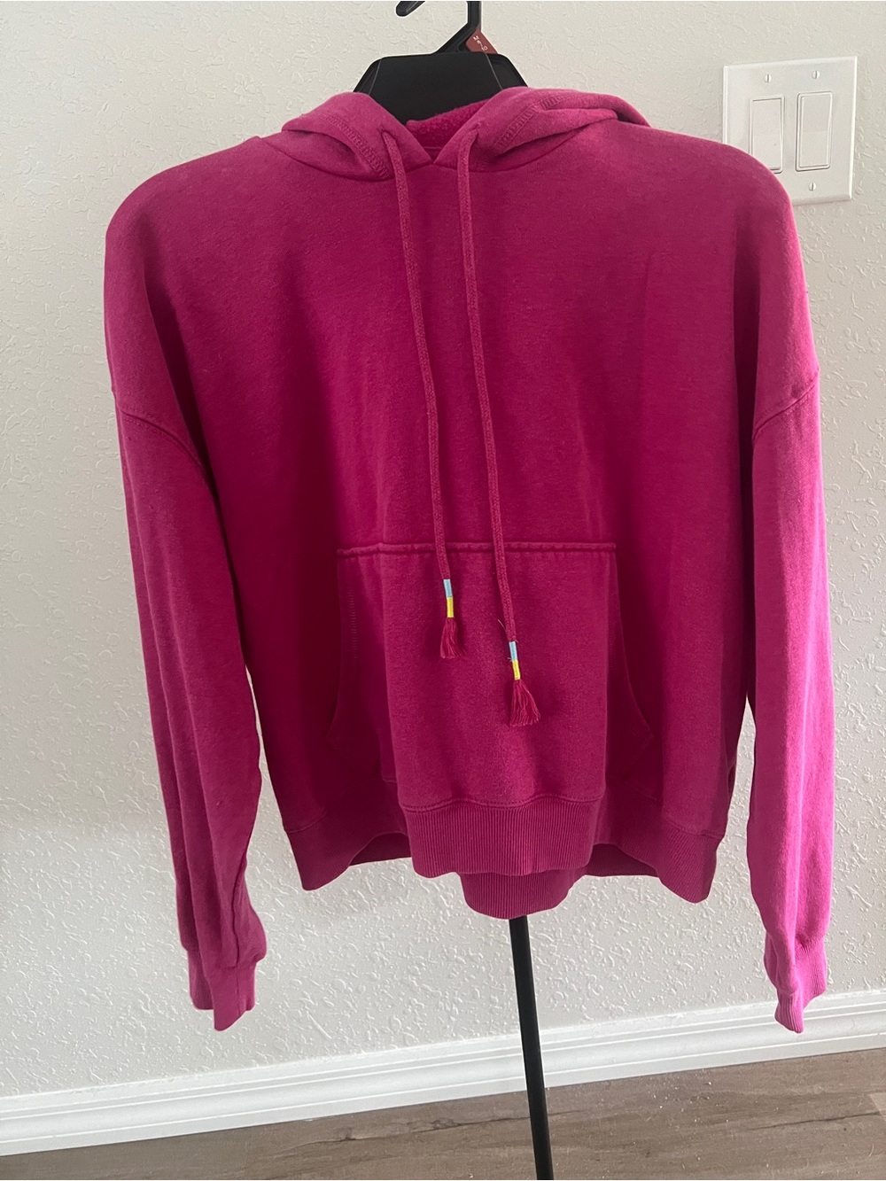 No Boundaries Fuscia Lightweight Hooded Sweater